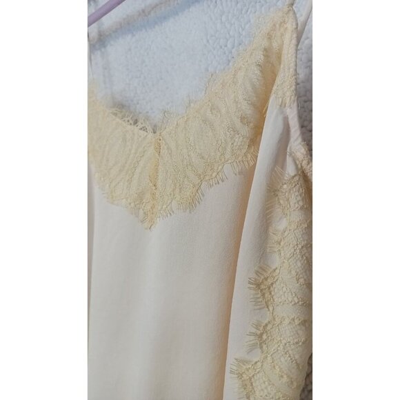 Club Monaco Womens Ivory V-Neck Lace Camisole Tank Top Size S/P Spaghetti Straps - Picture 8 of 10
